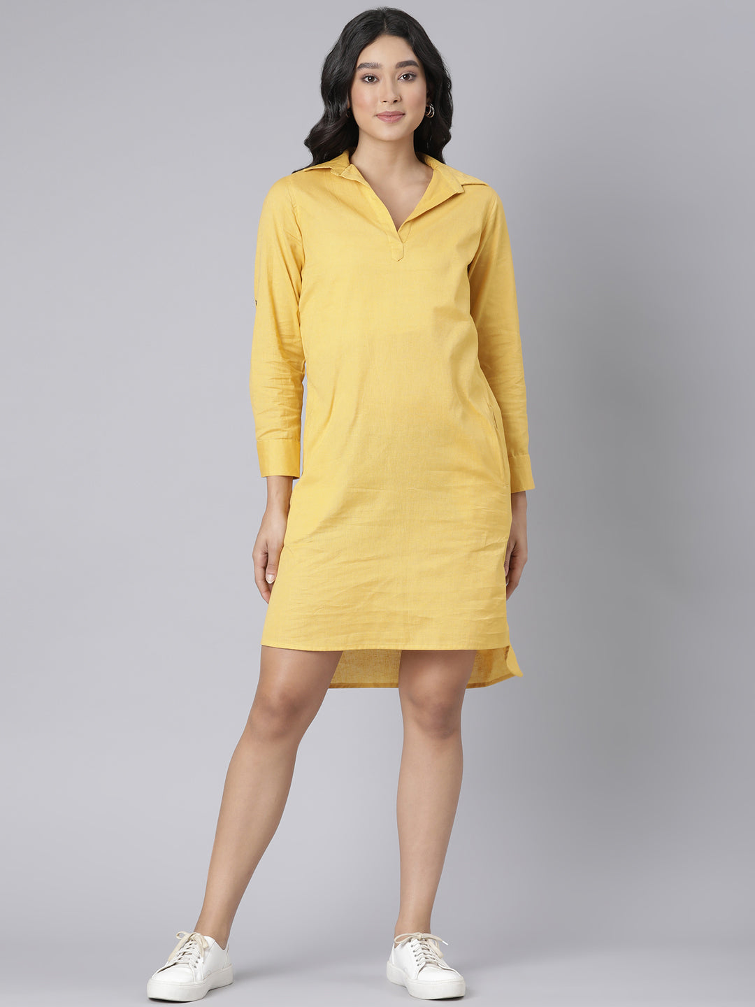 EDIRA Cotton Shirt Dress -Mimosa