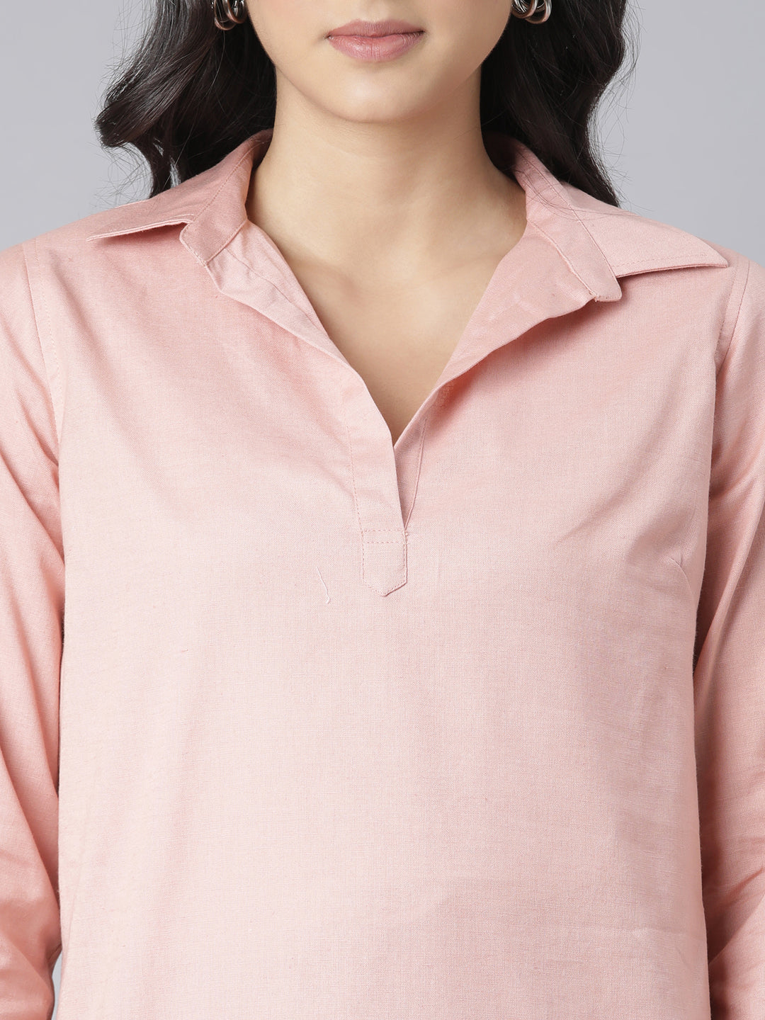 EDIRA Cotton Shirt Dress - Old Rose