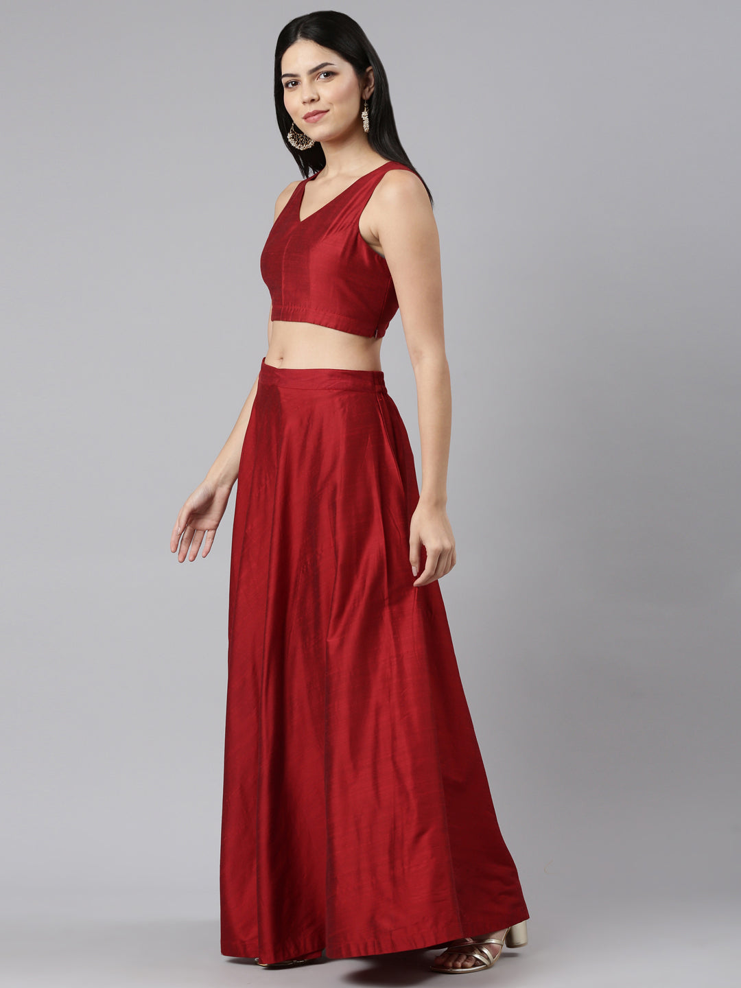 EDIRA Space cherry Skirt & Crop Top set