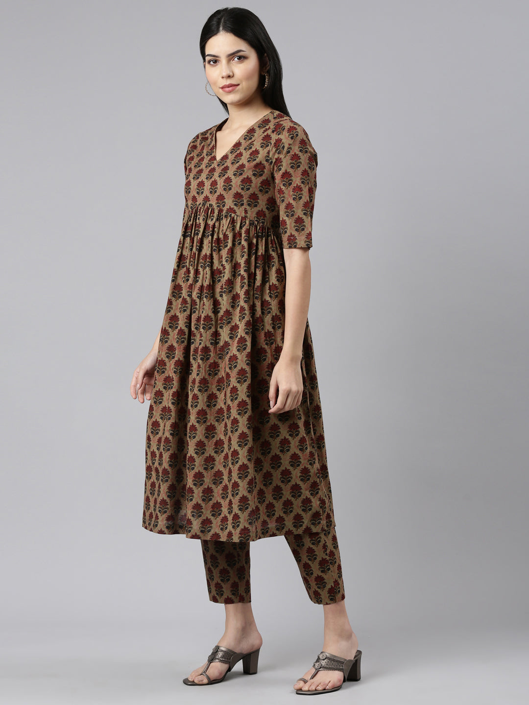 Flared Kurta Pant Set with Dupatta