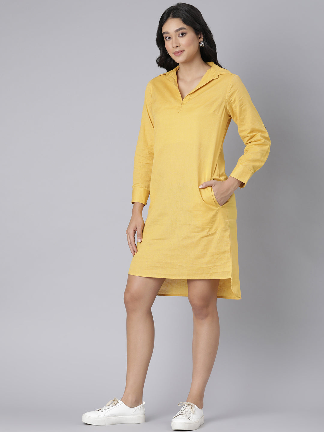EDIRA Cotton Shirt Dress -Mimosa