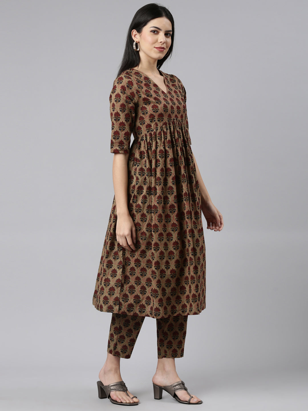 Flared Kurta Pant Set with Dupatta