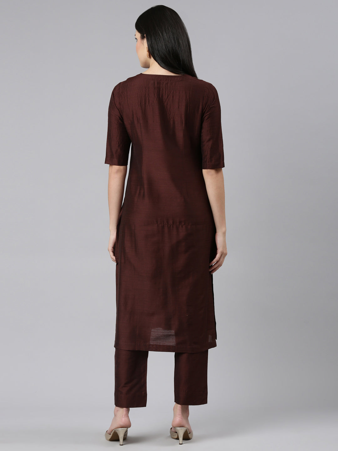 EDIRA Women Rayon Silk Kurta and Pant Set