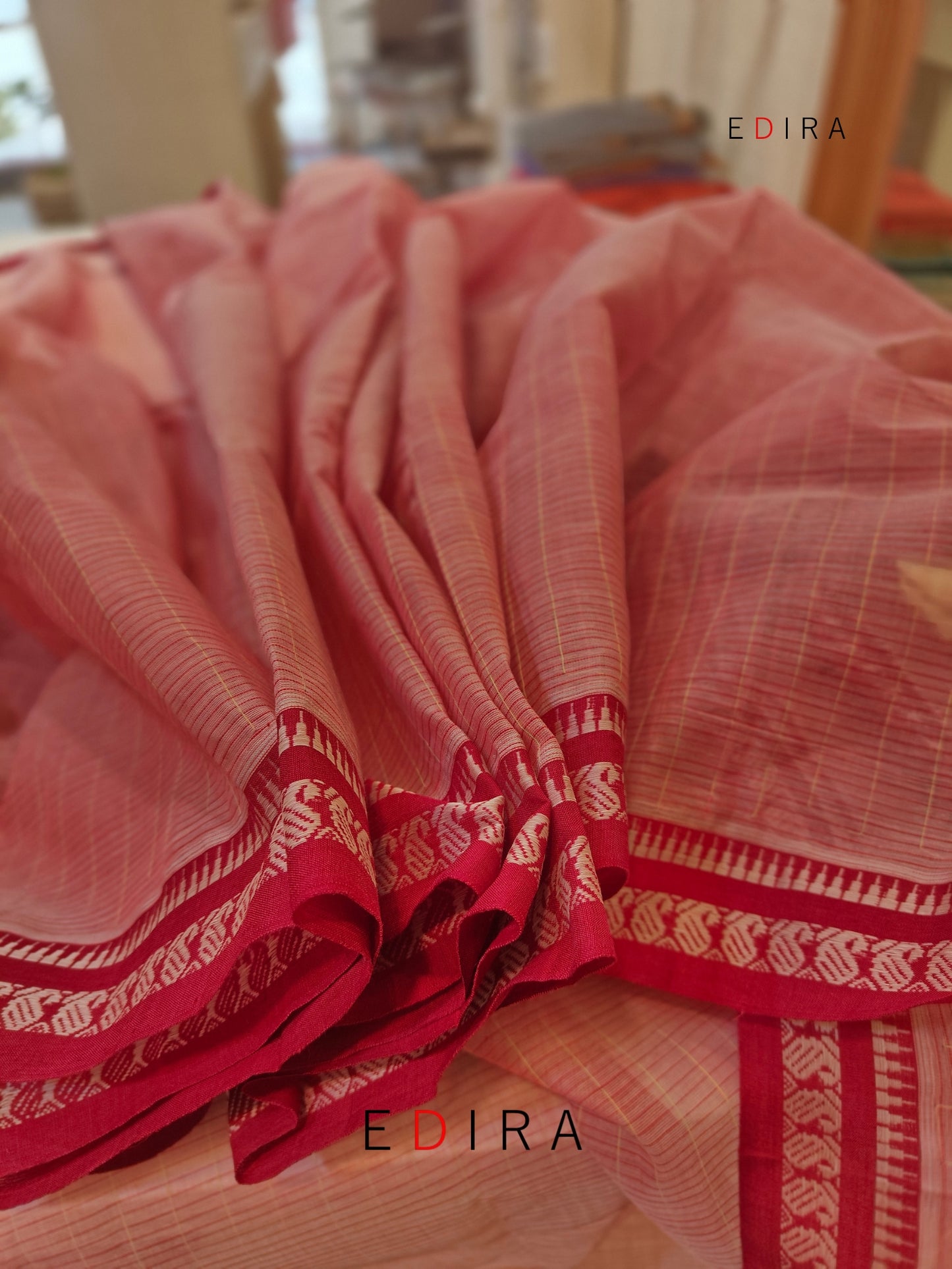 Aarohi | Handwoven Cotton Saree | Dusty Onion