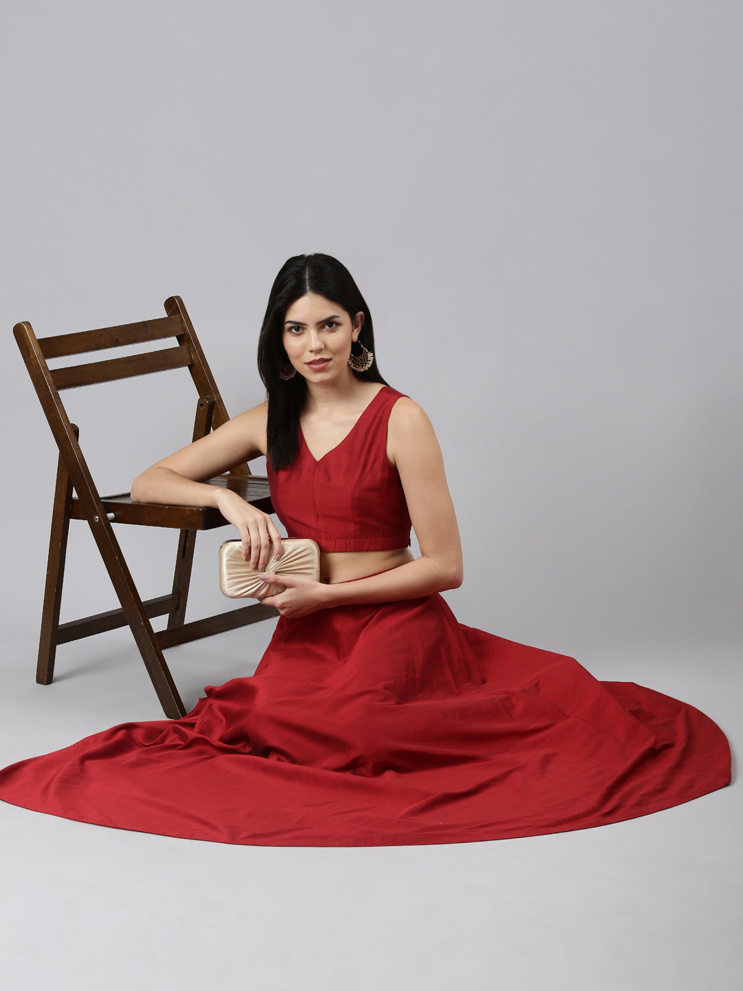 EDIRA Space cherry Skirt & Crop Top set