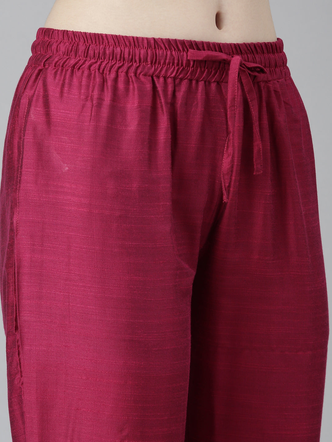 Fuchsia Rayon Silk Textured Co-Ord set