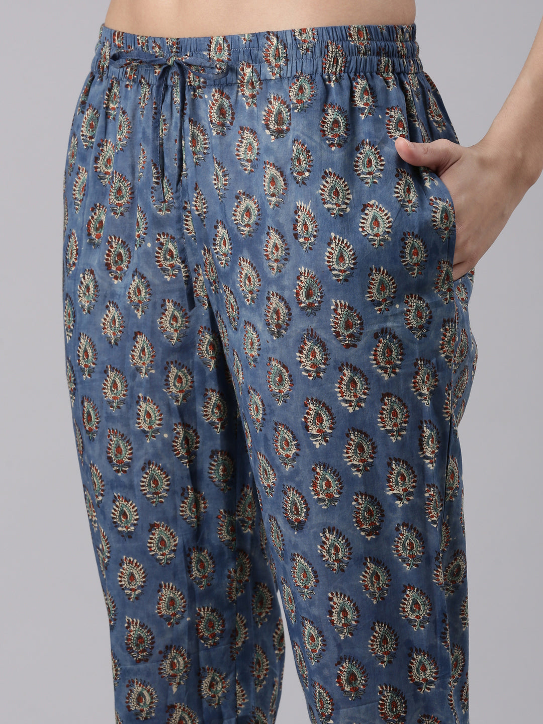 Turf Teal Block printed kurta set