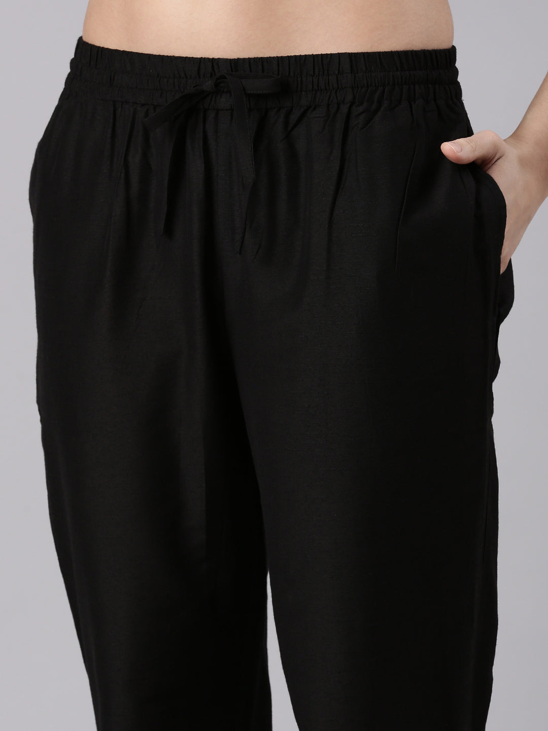 EDIRA Charcoal Black Silk Textured Co-Ord set