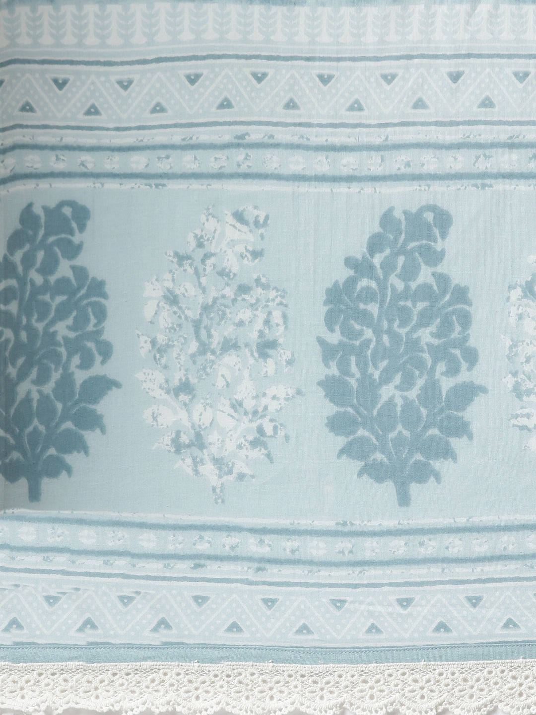 Powder Blue printed Flared Kurta Pant Set with Dupatta