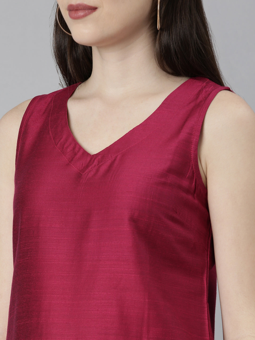 Fuchsia Rayon Silk Textured Co-Ord set