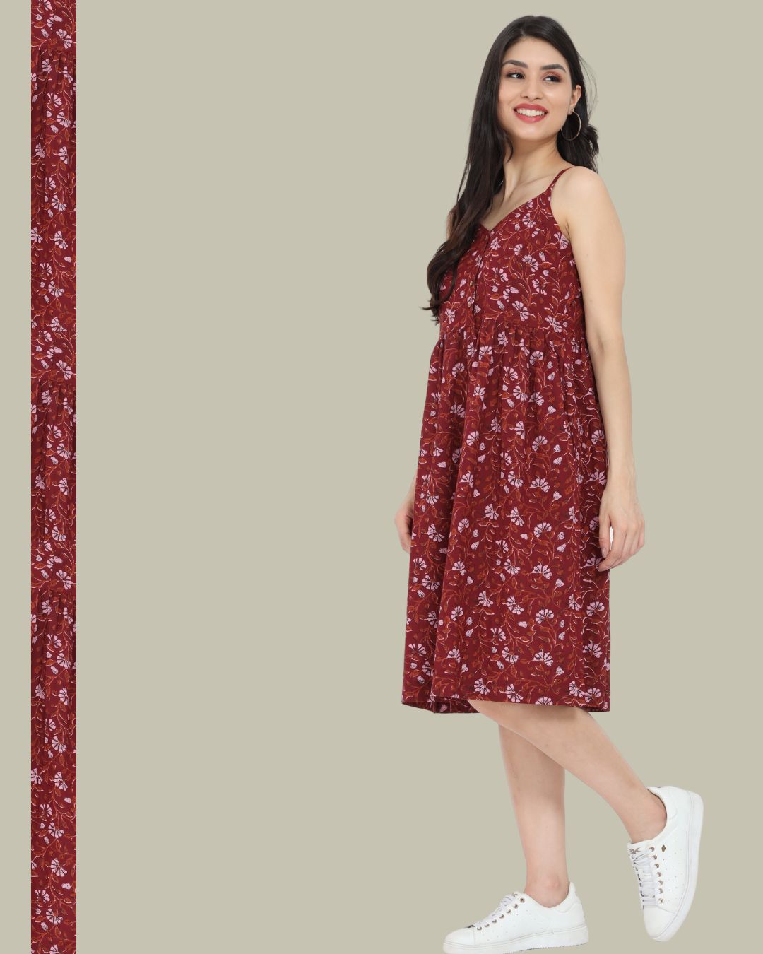 Womens Floral Strap Dress