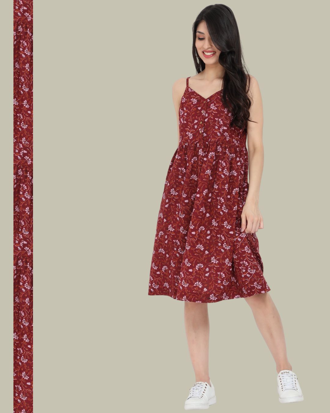 Womens Floral Strap Dress