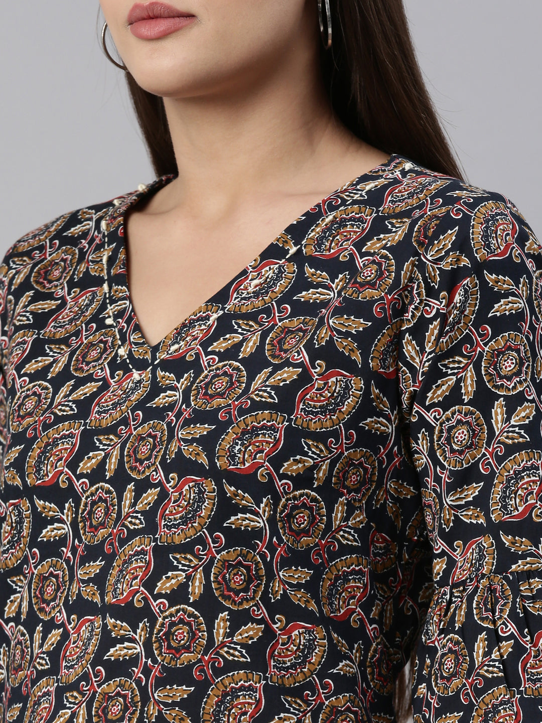 Women's Printed Bell sleeves Kurta