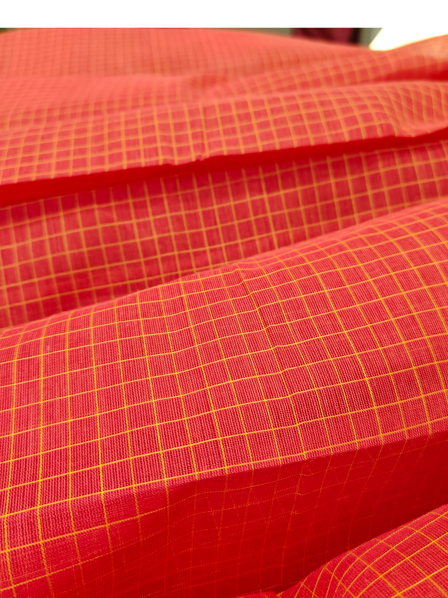 Anvi | Handwoven Cotton Saree | Vermilion Red
