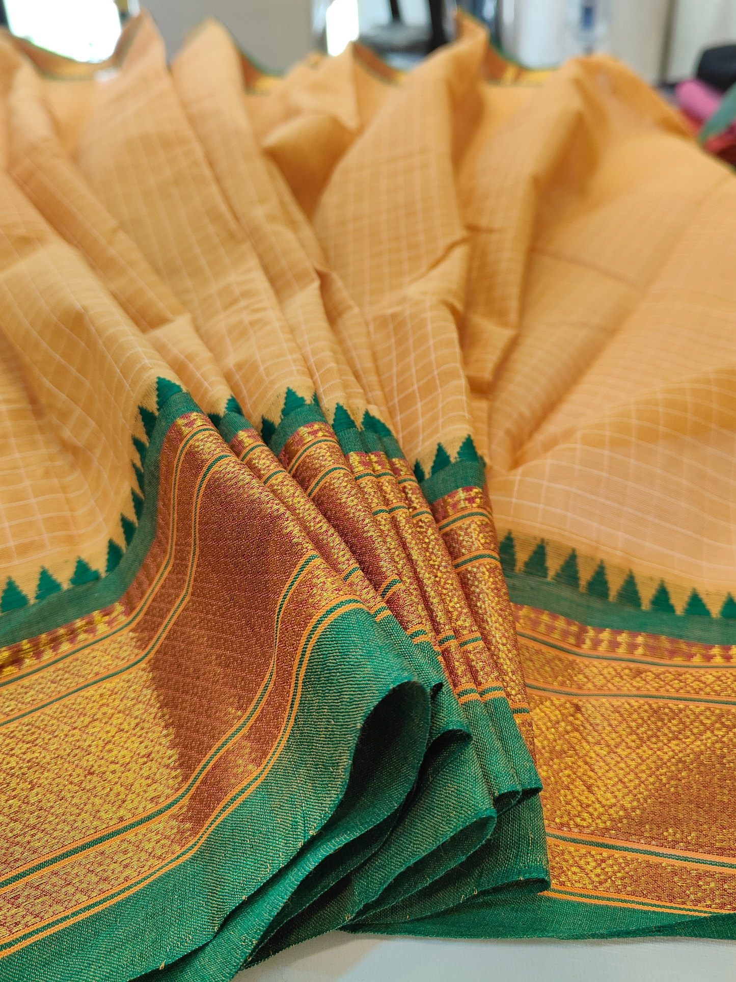 Aadhya | Handwoven Cotton Saree | Honey Beige