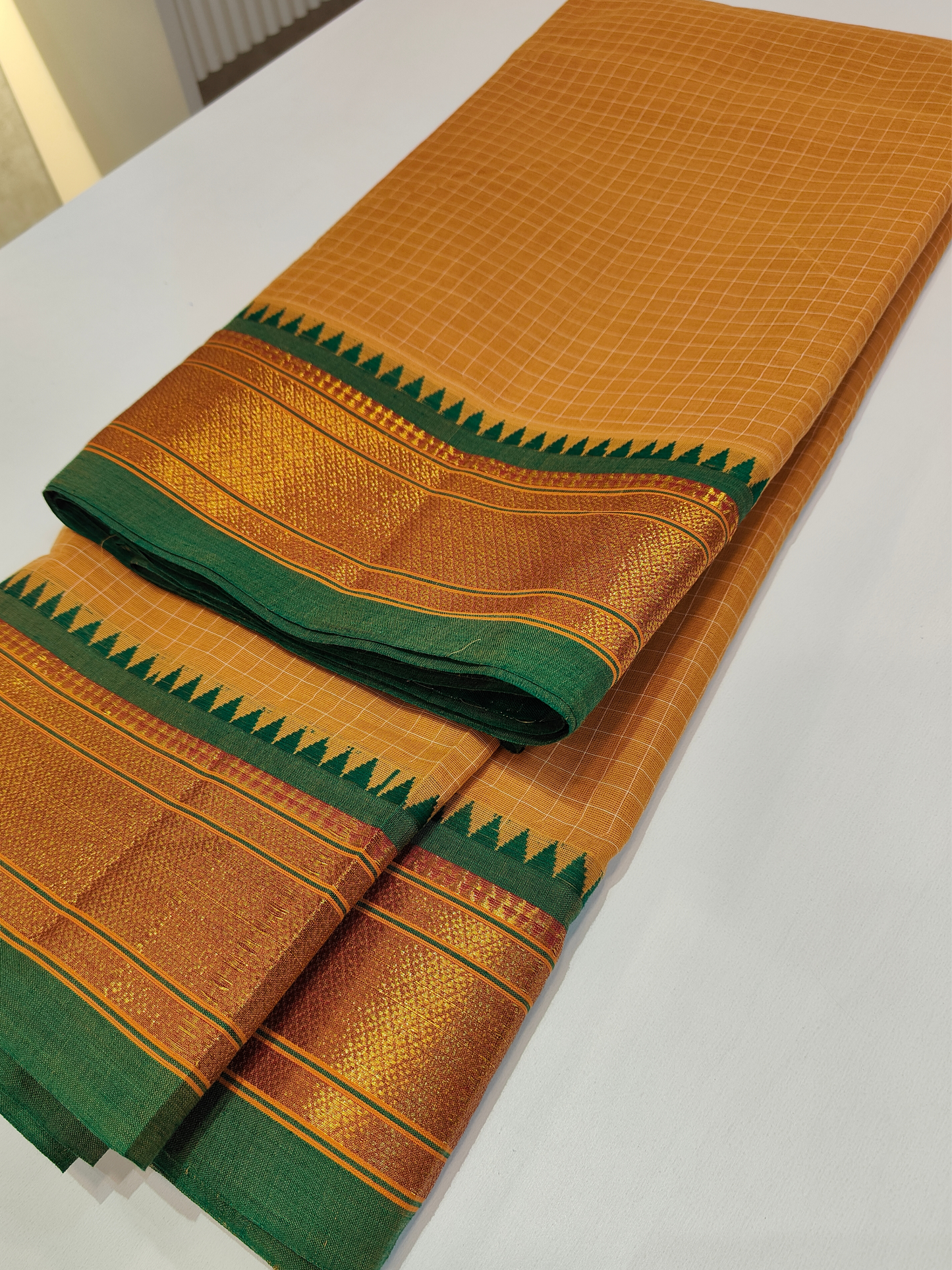 Aadhya | Handwoven Cotton Saree | Honey Beige