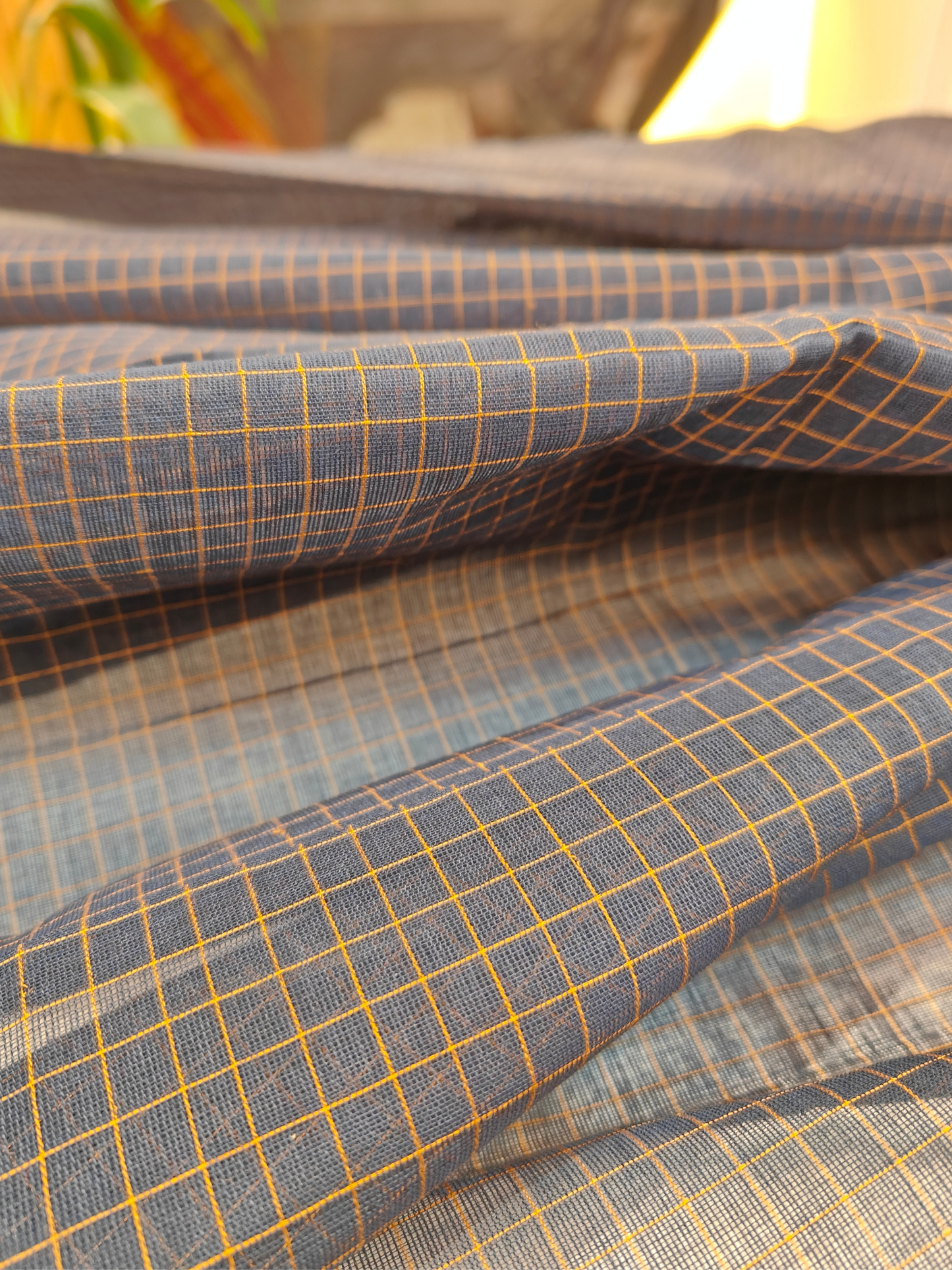 Aarna | Handwoven Cotton Saree | Midnight Navy