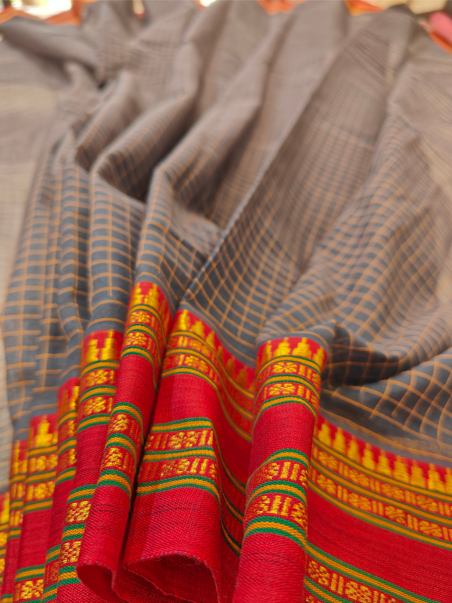 Aarna | Handwoven Cotton Saree | Midnight Navy