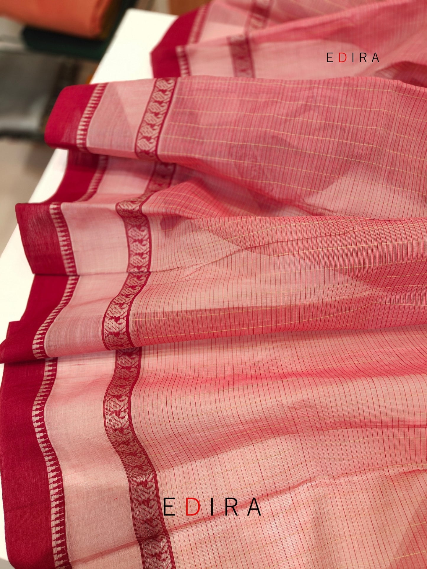 Aarohi | Handwoven Cotton Saree | Dusty Onion