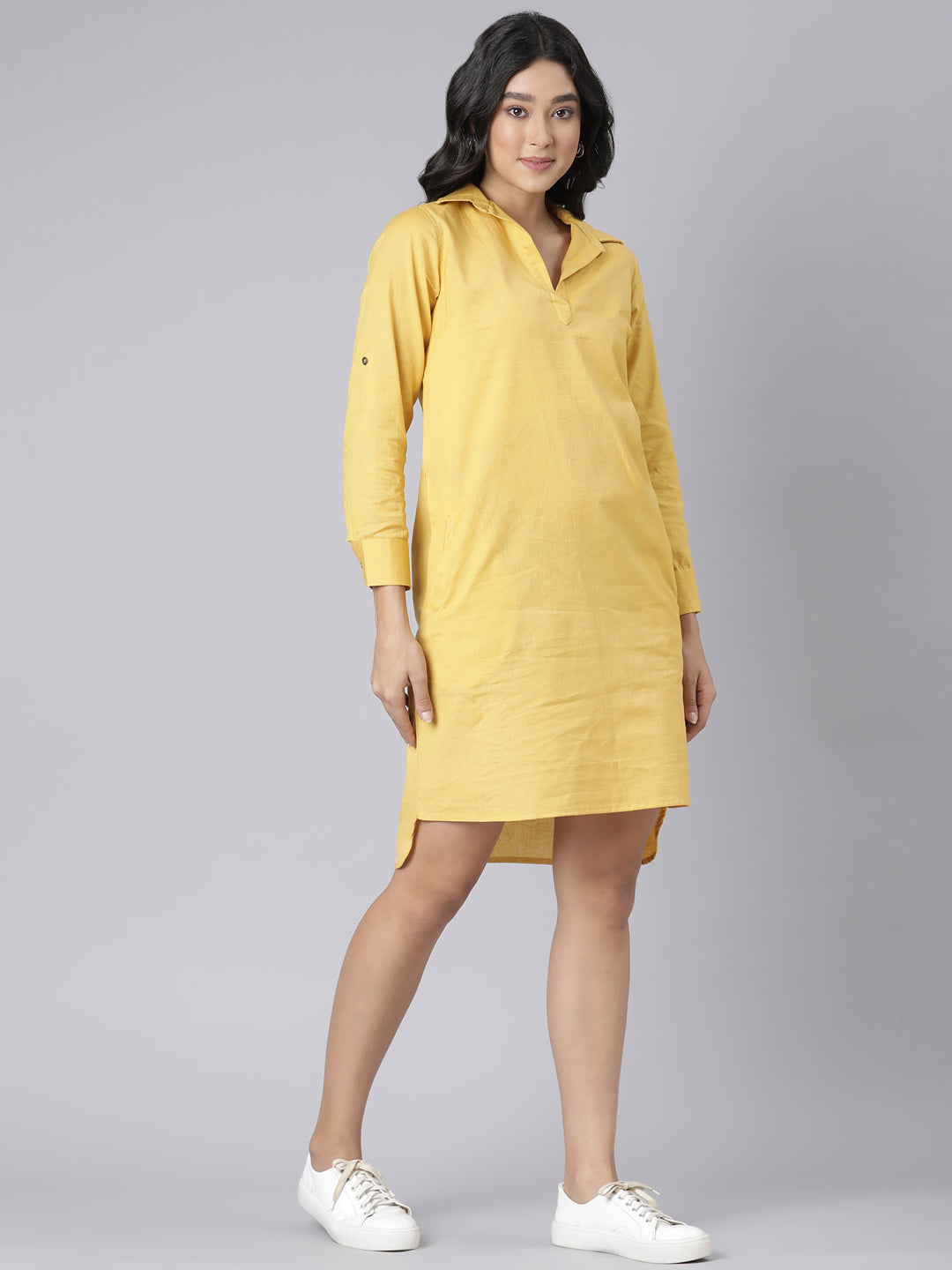 EDIRA Cotton Shirt Dress -Mimosa