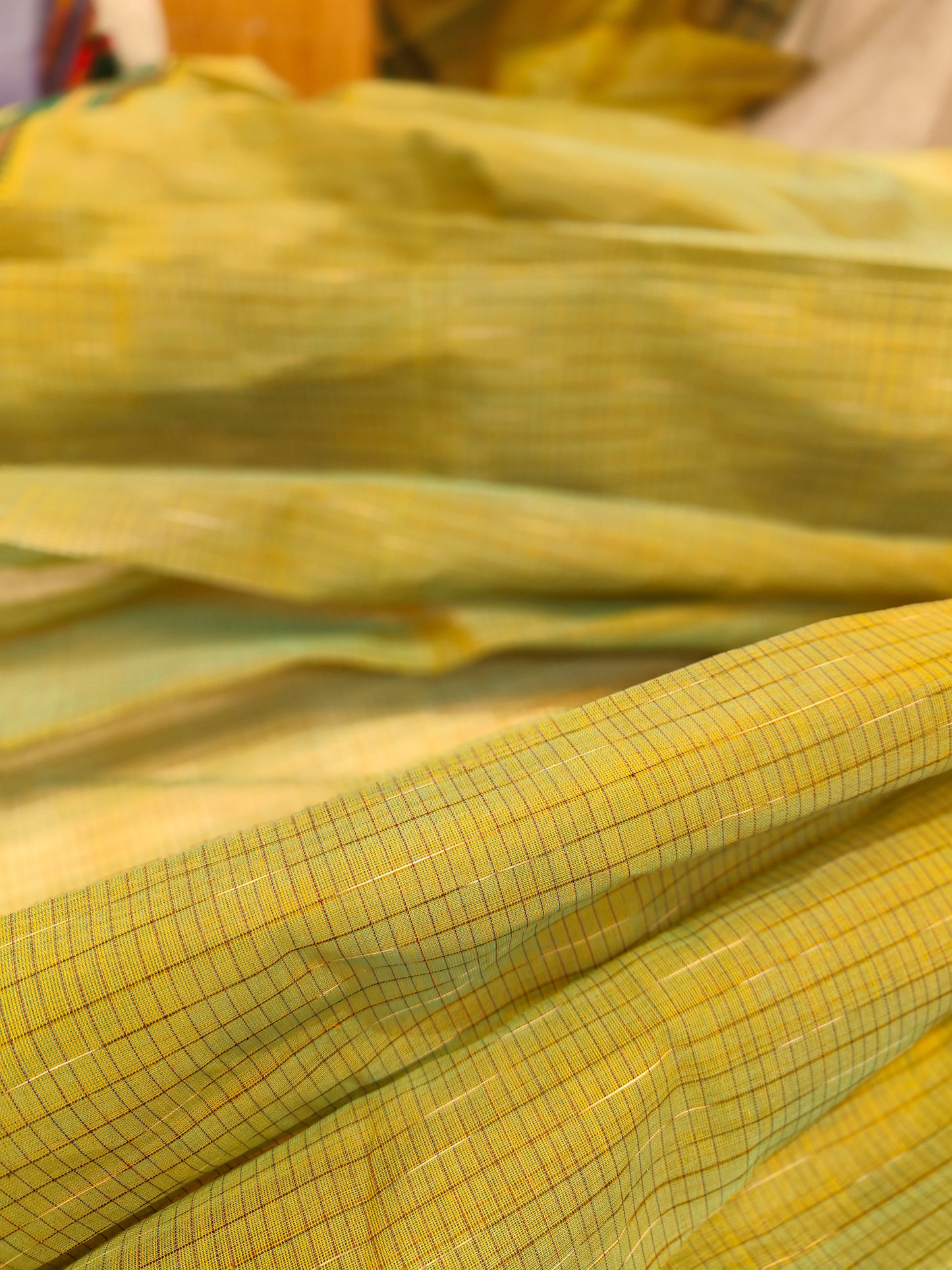 Vanya | Handwoven Cotton Saree | Moss Green