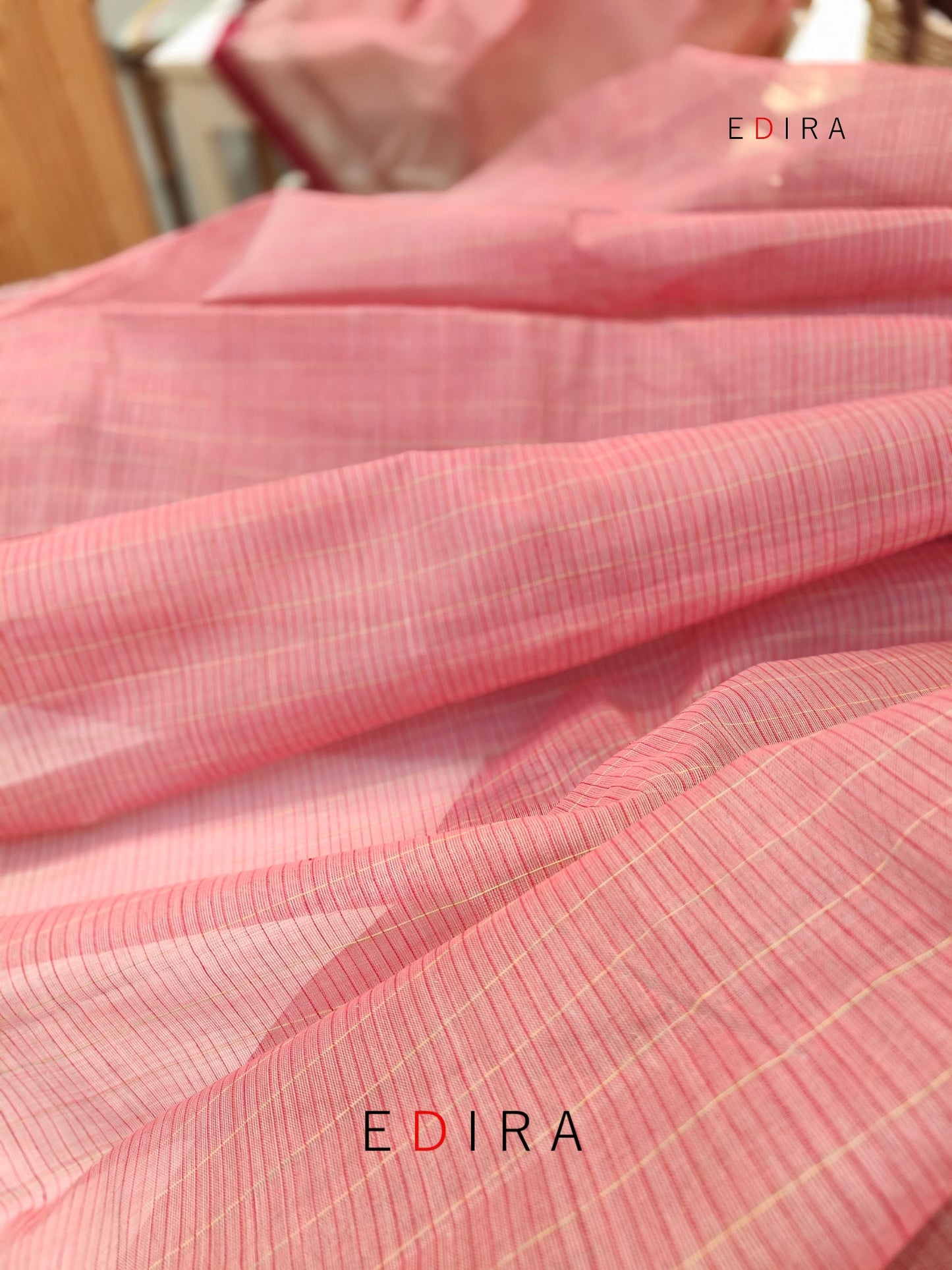 Aarohi | Handwoven Cotton Saree | Dusty Onion