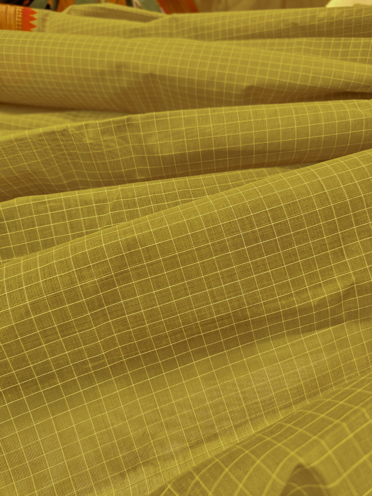 Ira| Handwoven Cotton Saree | Olive Grove Pink