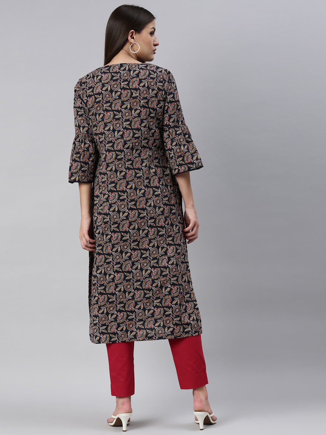 Women's Printed Bell sleeves Kurta